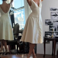 Elegant A line V Neck Short Prom Dress For Girls - Thumbnail 1