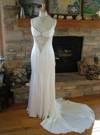 Vintage Mermaid Prom Dress With Beading