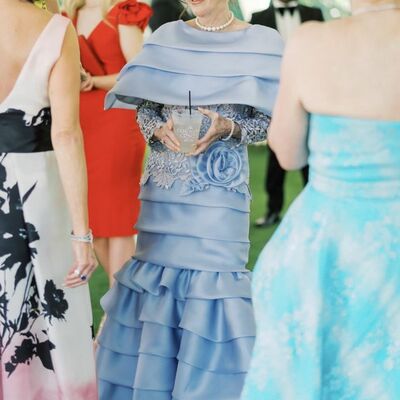 Blue sheath off the shoulder mother of the bride/groom dress evening formal dress