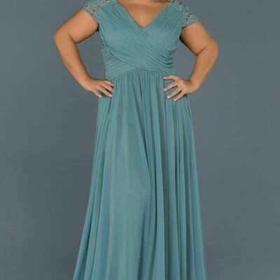 Light blue a line mother of the bride/groom dress evening formal dress