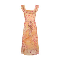 Holiday style temperament casual sexy V-neck ruffled tie dress - Thumbnail 1