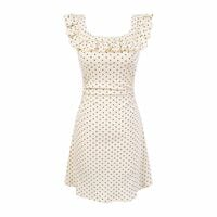 Girls sweet flying sleeves ruffled square neck short skirt dress - Thumbnail 1