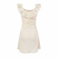 Girls sweet flying sleeves ruffled square neck short skirt dress - Thumbnail 2