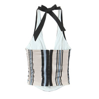 Sexy Fashion Casual Striped Halter - Thumbnail 2