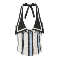 Sexy Fashion Casual Striped Halter - Thumbnail 1