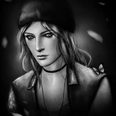 Chloe price - life is strange - black and white version 