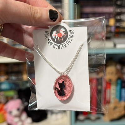 Cat necklace red