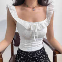 Retro and fresh embroidered ruffled straps casual suspenders - Thumbnail 7