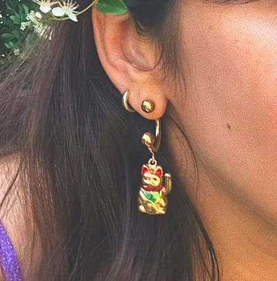 *Free Shipping*MANEKI-NEKO EARRINGS