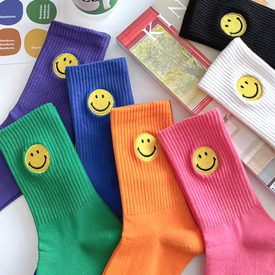*free shipping*colorful smiley face socks