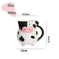 Creative Cute Cow Ceramic Mug - Thumbnail 5