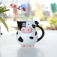 Creative Cute Cow Ceramic Mug - Thumbnail 8