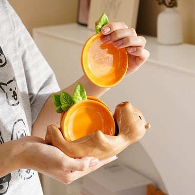 Cute capybara seasoning dish set [4 plates]