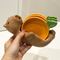 Cute Capybara Seasoning Dish Set [4 Plates] - Thumbnail 3