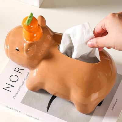 Cute capyaba ceramic tissue box