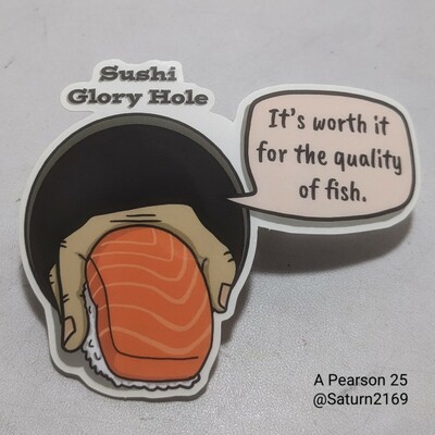 Sushi glory hole sticker