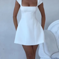 Cute White Cap Sleeves Short Prom Dresses - Thumbnail 1