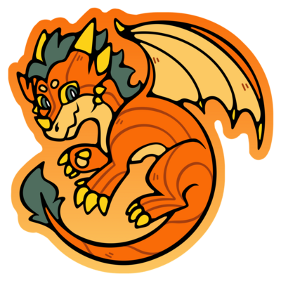 Patch the Pumpkin Dragon Glow-in-the-Dark Vinyl Sticker