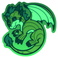 Patch the Pumpkin Dragon Glow-in-the-Dark Vinyl Sticker - Thumbnail 1