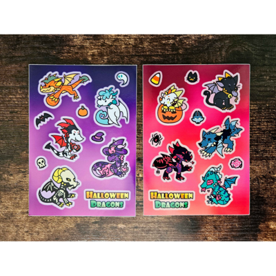 Doodle dragons vinyl sticker sheets