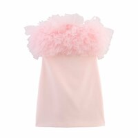Sweet casual fluffy tulle patchwork dress - Thumbnail 1