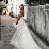 Sexy  Appliques Lace Tulle Bridal Gown Wedding Dress - Thumbnail 3