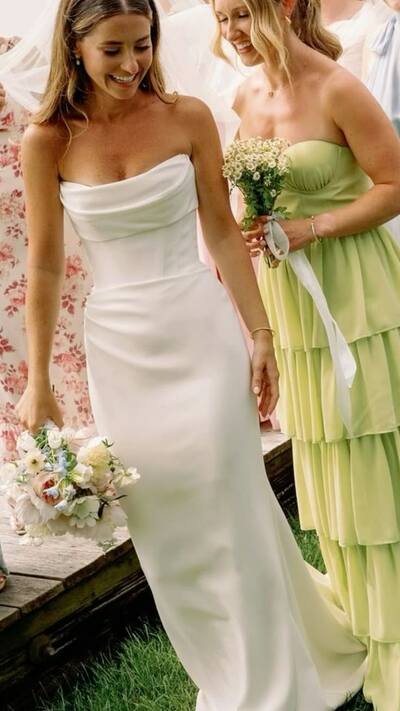 Simple Sheath Sleeveless Beach Boho Wedding Dress Bridal Gown Wedding Gown