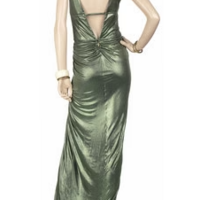 Sheath V Neck Green A Line Prom Dresses - Thumbnail 1