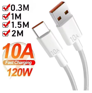 Universal 120W 10A USB Type C Cable Super Fast Charging Cable For P40 P30 Honor Data Cord For Xiaomi Redmi 0.3/1M/1.5M/2M