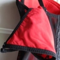 Victorian Lace Bustier and Thong(Red) Sz. M - Thumbnail 2