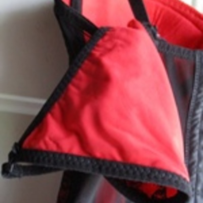 Victorian lace bustier and thong(red) sz. m