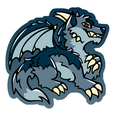 Howl the werewolf dragon glow-in-the-dark vinyl sticker