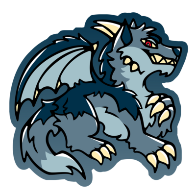 Howl the Werewolf Dragon Glow-in-the-Dark Vinyl Sticker