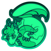 Whisper the Ghost Dragon Glow-in-the-Dark Vinyl Sticker - Thumbnail 1