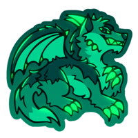 Howl the Werewolf Dragon Glow-in-the-Dark Vinyl Sticker - Thumbnail 1