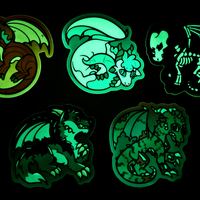 Howl the Werewolf Dragon Glow-in-the-Dark Vinyl Sticker - Thumbnail 2