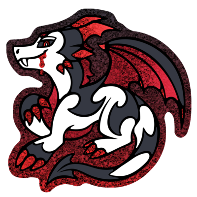 Fang the vampire dragon vinyl glitter sticker