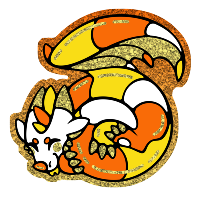 Treat the candy corn dragon vinyl glitter sticker