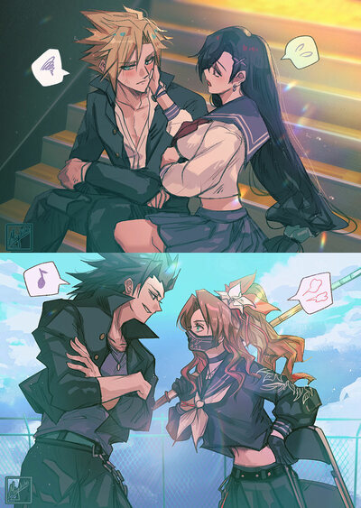 FFVII postcard print set - CloTi + Zerith