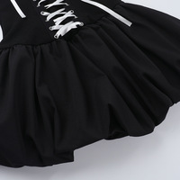 Gothic Lace Up Black Halter Dress - Thumbnail 7