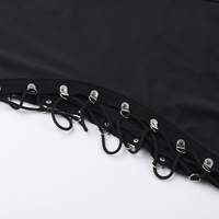 Sexy Black Side Lace Up Slimming Dress - Thumbnail 3