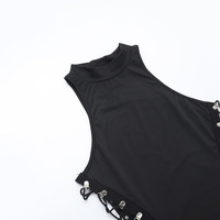 Sexy Black Side Lace Up Slimming Dress - Thumbnail 4