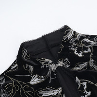 Modern Chinese Gold Foil Cheongsam Dress with High Slit - Thumbnail 8