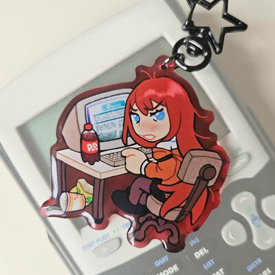 Makise kurisu acrylic charm keychain