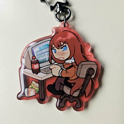 Makise kurisu acrylic charm keychain