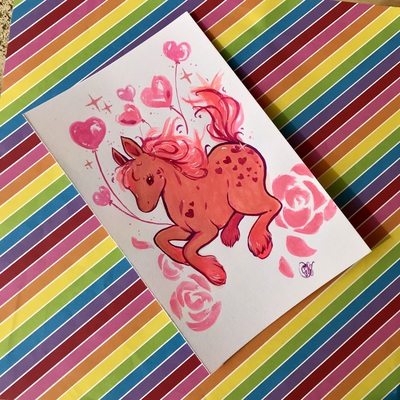 5.5 x 8.5 hearts pony 