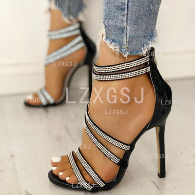 Women's rhinestone stiletto sandals