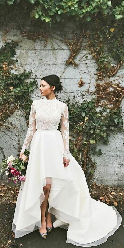 Simple Ball Gown Hilo Long Sleeve Wedding Dress Bridal Gown Wedding Gown