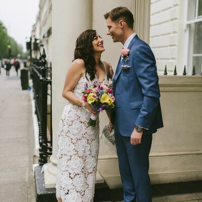 Simple sheath lace wedding dress bridal gown wedding gown