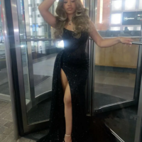 Sexy Strapless Black Sequins Evening Party Dress - Thumbnail 3